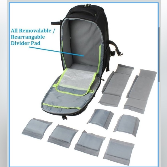 Evecase Large Professional DSLR Camera Travel Backpack with Rain Cover - Picture 3 of 10